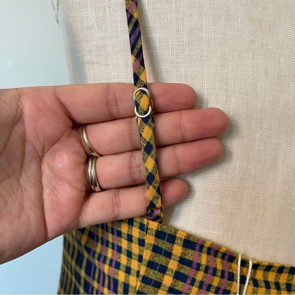 Lovers + Friends Yellow plaid Mini dress NWT size medium Y2K - Picture 6 of 8